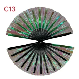 Trippy Reflective Bamboo Large Rave Fan - RaveStore.lk